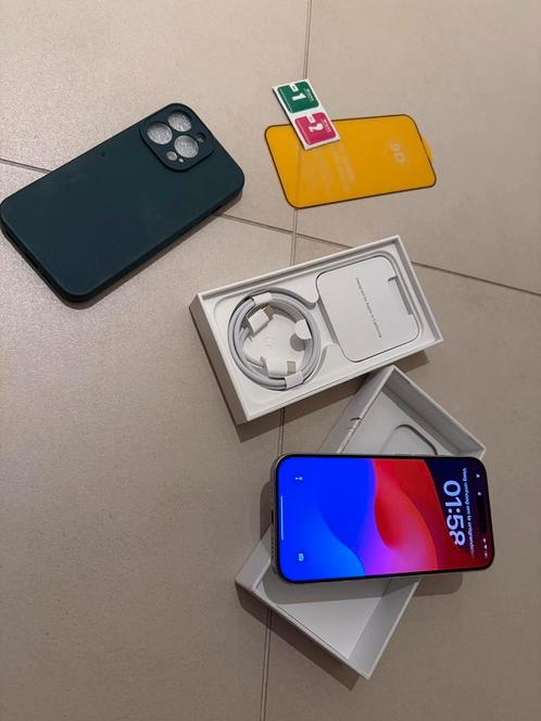 iPhone 15 Pro Wit 128GB Doos Garantie Origineel Nieuwstaat, Telecommunicatie, Mobiele telefoons | Apple iPhone, Zo goed als nieuw