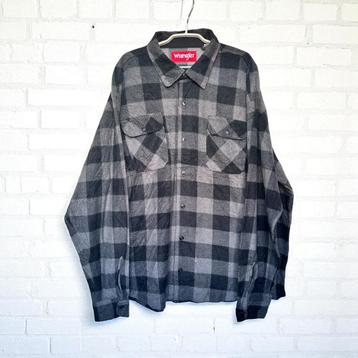 Wrangler Shacket Maat XXL Grijs Zwart Ruit Fleece beschikbaar voor biedingen