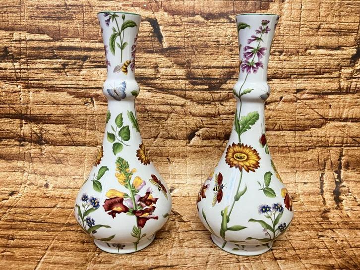 porselein set pijpvaasjes met bloemen., Antiek en Kunst, Antiek | Porselein, Ophalen of Verzenden