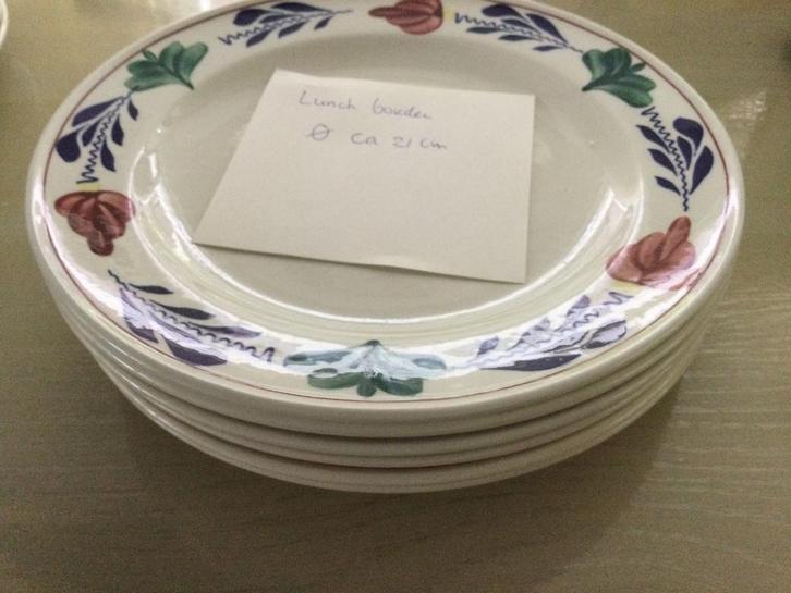 Boerenbont lunch/ontbijtborden 21cm zgan p/st € 3,75, Huis en Inrichting, Keuken | Servies, Zo goed als nieuw, Bord(en), Boerenbont