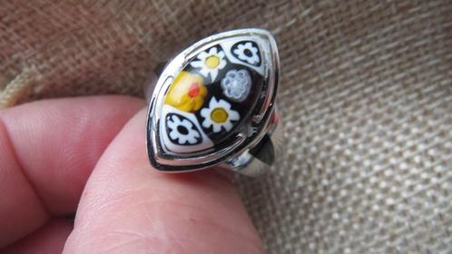 ring, zilver 925 met murano glas millefiori, atelier, 17mm, Sieraden, Tassen en Uiterlijk, Ringen, Zo goed als nieuw, Dame of Heer