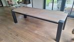 Massief eiken eettafel te koop van 250 cm lang, Ophalen, Gebruikt, Eikenhout, 200 cm of meer