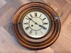 Antieke Houten Ronde Schoolklok Junghans, Antiek en Kunst, Ophalen of Verzenden
