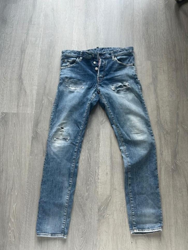 Dsquared2 blauwe spijkerbroek, Kleding | Heren, Spijkerbroeken en Jeans, Zo goed als nieuw, W33 - W34 (confectie 48/50), Blauw