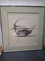 mooie houtskooltekening van Wim ibens 1976, Ophalen of Verzenden