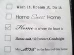 Muursticker Home / Tekst voor op de muur Heart - NIEUW !!!, Ophalen of Verzenden, Nieuw