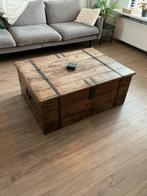 Grote houten dekenkist kisttafel, Ophalen, Gebruikt, 100 tot 150 cm, Robuust klassiek authentiek stoer