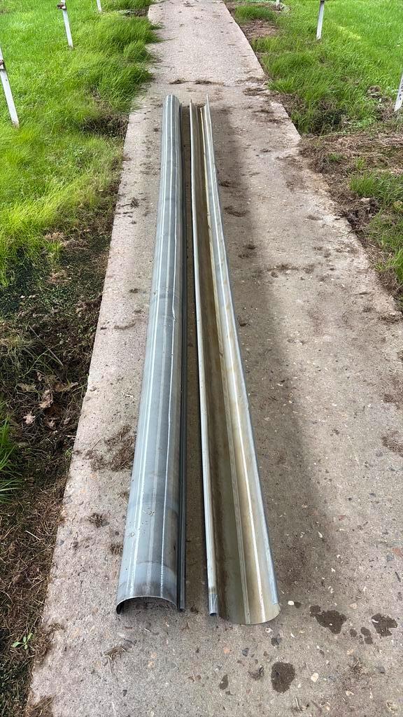 Dakgoot 125mm grijs, Doe-het-zelf en Verbouw, Buizen en Afvoer, Gebruikt, Dakgoot, Pvc, 6 meter of meer, Ophalen of Verzenden