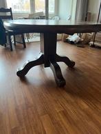 Eetkamertafel donker eiken ovaal, Huis en Inrichting, Tafels | Eettafels, Ophalen, Gebruikt, Eikenhout, Vier personen