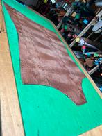 Bruin tuigleer 1,8-2 mm dikte half soepel krokodil print nr3, Hobby en Vrije tijd, Bruin, Leer of Kunstleer, Ophalen of Verzenden