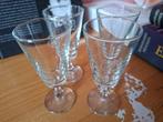 4 borrelglaasjes, Verzamelen, Glas en Borrelglaasjes, Ophalen of Verzenden, Zo goed als nieuw, Borrel- of Shotglas