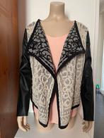 Jas vest zwart pu leer beige Cream azara paris tussenjas 38, Kleding | Dames, Truien en Vesten, Maat 38/40 (M), Zwart, Ophalen of Verzenden