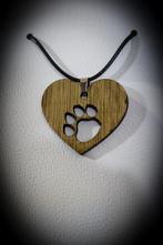 Halsketting paw in heart (hondenpoot met hart), Verzenden, Nieuw, Zilver, Overige materialen