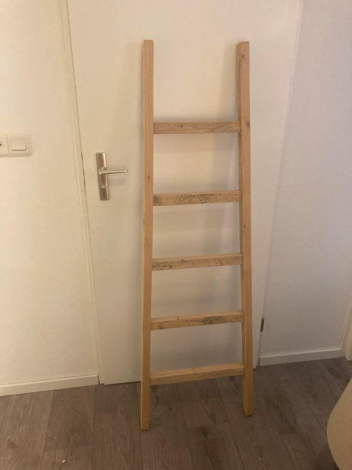 Decoratieve houten ladder/trap - 45x135 cm, Huis en Inrichting, Woonaccessoires | Overige, Zo goed als nieuw, Ophalen