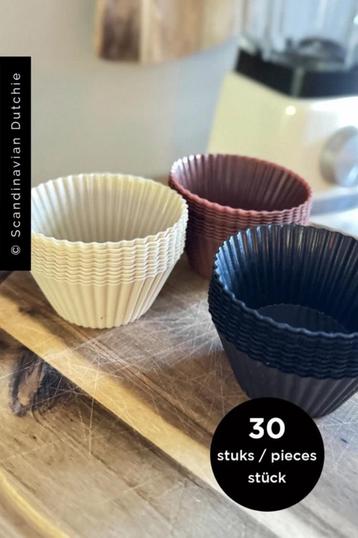 Siliconen cupcake vormpjes, 30 stuks, nieuw beschikbaar voor biedingen