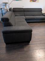 Hoek (slaap) bank stof antraciet met verstelbare leuningen, Huis en Inrichting, Ophalen, Gebruikt, Stof, Modern