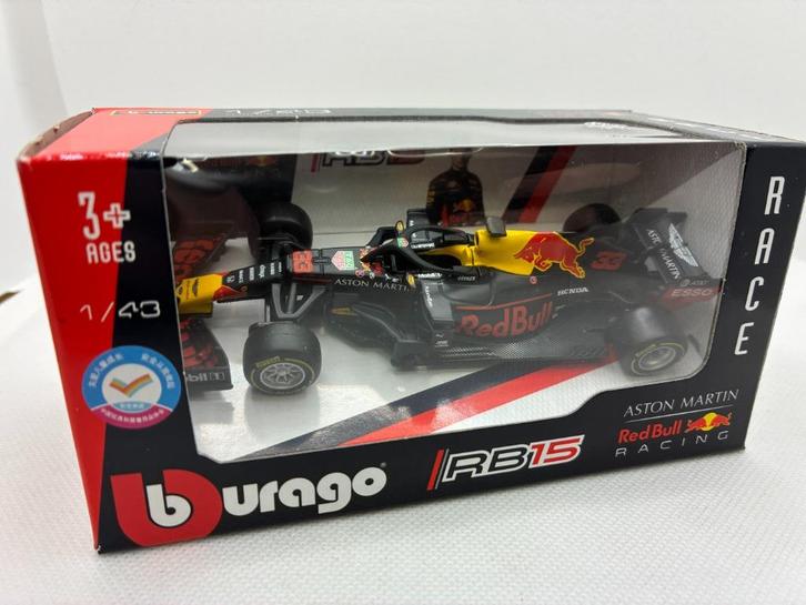 39700: Red Bull RB15 - Max Verstappen - 2019 - Bburago 1:43, Hobby en Vrije tijd, Modelauto's | 1:43, Nieuw, Auto, Overige merken