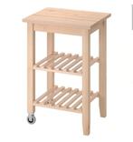Ikea BEKVÄM Keukentrolley - Massief Hout, Ophalen, Minder dan 50 cm, Zo goed als nieuw, Tafelblad