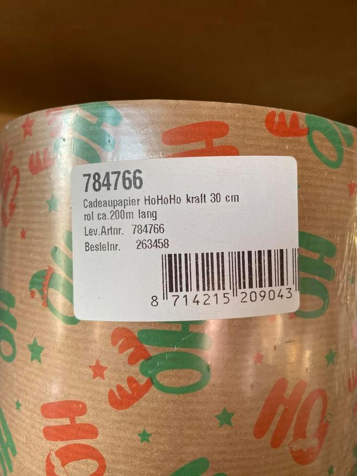 cadeaupapier HOHOHO Kerst 200 meter lang 30cm breed, Diversen, Cadeaupapier, Ophalen of Verzenden