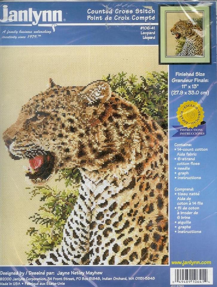 Cado janlynn borduurpakket, leopard, Hobby en Vrije tijd, Borduren en Borduurmachines, Nieuw, Borduurpakket, Handborduren, Ophalen of Verzenden