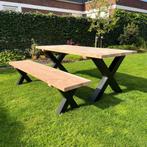 Douglas Tuintafels met Stalen Poten, Ophalen of Verzenden, Nieuw, Rechthoekig, Hout