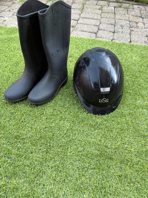 Laarzen maat 33 plus cap., Dieren en Toebehoren, Paardrijkleding, Zo goed als nieuw, Cap, Dressuur, Ophalen