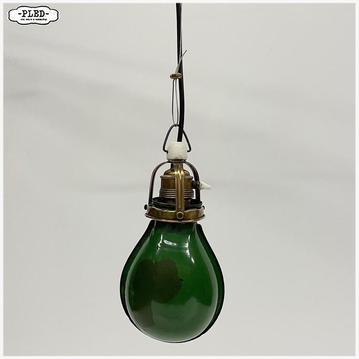 Oud geëmailleerd hanglampje lampje Spotje, Huis en Inrichting, Lampen | Hanglampen, Gebruikt, Minder dan 50 cm, Metaal, Ophalen of Verzenden