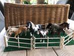 5 Schleich paarden met hek, Verzamelen, Dierenverzamelingen, Ophalen of Verzenden, Gebruikt, Paard, Beeldje of Figuurtje
