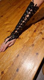 Zwarte lange handschoen met veters, Kleding | Dames, Overige typen, Zwart, Ophalen of Verzenden, Onbekend