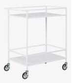 Karretje keuken trolley bar wit staal en hout, op wielen, Ophalen, Zo goed als nieuw