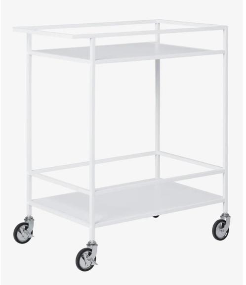 Karretje keuken trolley bar wit staal en hout, op wielen, Huis en Inrichting, Overige Huis en Inrichting, Zo goed als nieuw, Ophalen
