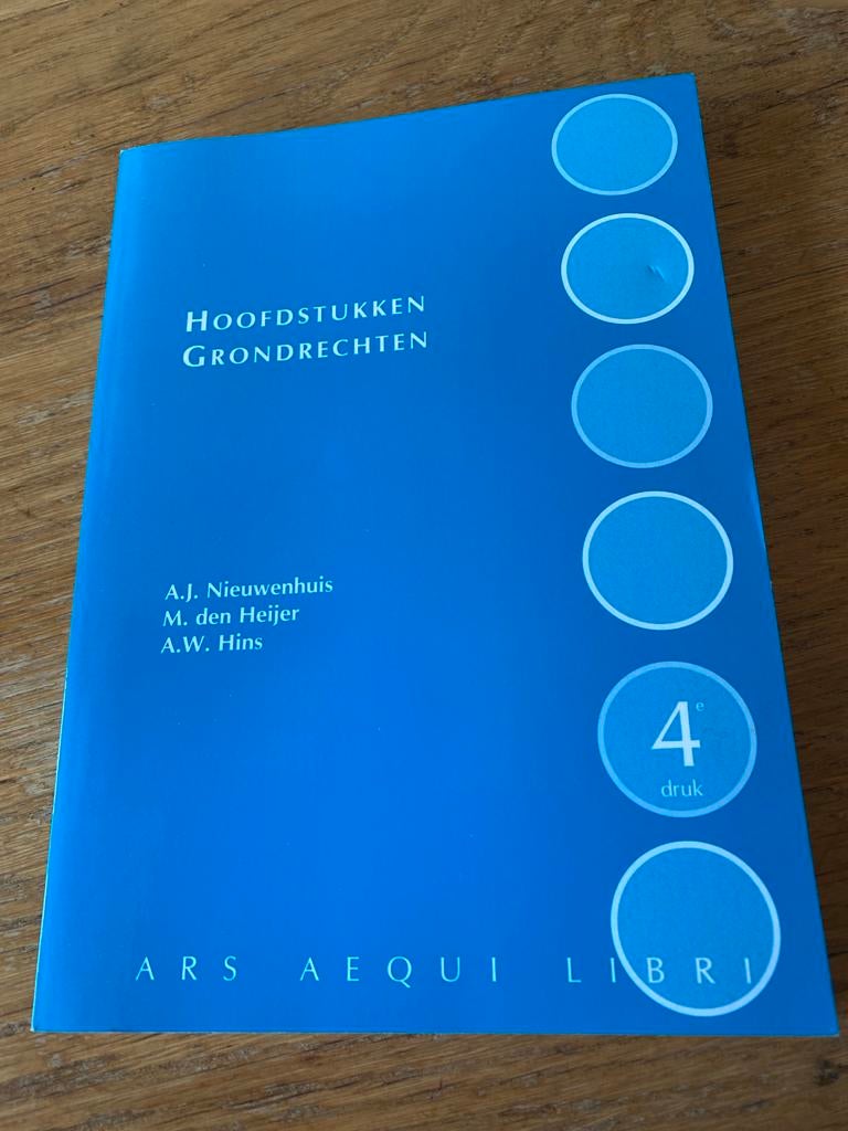 Hoofdstukken Grondrechten - A.J. Nieuwenhuis, Boeken, Studieboeken en Cursussen, Ophalen of Verzenden, Gamma, Zo goed als nieuw