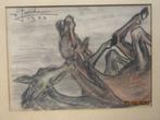 W.ZURCHER 1933, Houtskool conte Tek met Paarden, Ophalen of Verzenden