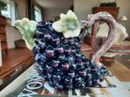 Franse brocante barbotine vaas pitcher karaf druif fruit, Antiek en Kunst, Ophalen of Verzenden