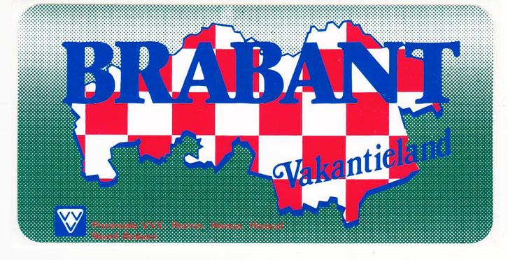 Sticker toerisme VVV Brabant vakantieland, Verzamelen, Stickers, Zo goed als nieuw, Overige typen, Verzenden