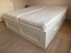 Bed Ikea BRIMNES 160x200 incl. Lattenbodem excl. matras, Huis en Inrichting, Slaapkamer | Bedden, Ophalen, Gebruikt, Wit, Tweepersoons