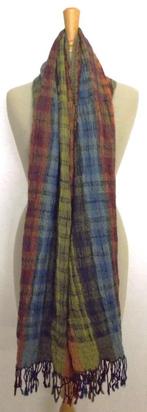 Mooie kleuren 100% pure wool sjaal made in India, Verzenden, Zo goed als nieuw, Maat 42/44 (L), Sjaal
