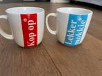 Twee mokken Douwe Egberts Kop Op en Lekker mokkie, Huis en Inrichting, Keuken | Servies, Ophalen of Verzenden, Aardewerk, Overige stijlen