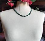 Prachtige UNIEK ZELDZAME Ketting Ruw Smaragd en Swarovski, Ophalen, Met edelsteen, Nieuw, Steen of Mineraal