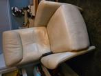 relaxfeauteuil, beige,  leer in zeer goede staat,, Huis en Inrichting, Fauteuils, Ophalen, Zo goed als nieuw, Leer