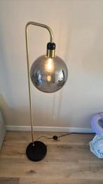 Mooie goude sta lamp met smokey glas, Ophalen, Zo goed als nieuw
