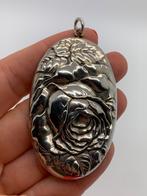 X431 Prachtige massief 800 zilveren hanger roos, Sieraden, Tassen en Uiterlijk, Antieke sieraden, Ophalen of Verzenden, Zilver
