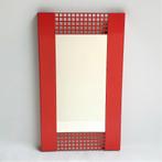 spiegel vintage design 1980s rood geperforeerd, Minder dan 100 cm, Minder dan 50 cm, Gebruikt, Rechthoekig