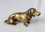 Antiek Beeldje van Teckel Hond Dachshund brons / messing, Verzenden
