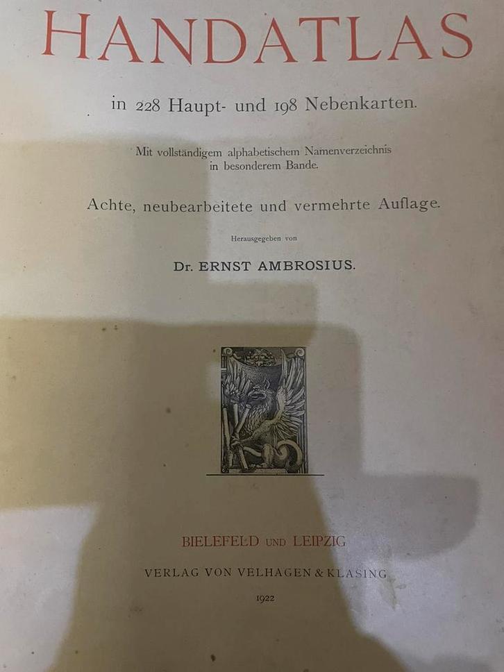 Andrees handatlas 1922, Boeken, Esoterie en Spiritualiteit, Zo goed als nieuw, Overige typen, Spiritualiteit algemeen, Ophalen of Verzenden