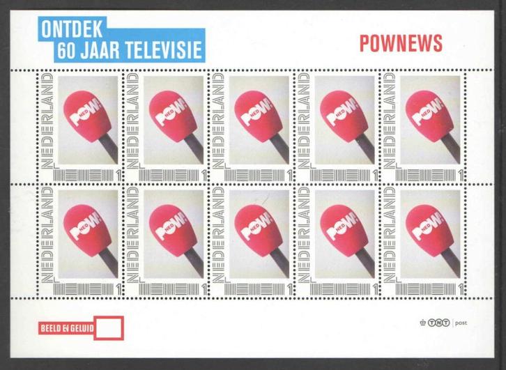 Postzegels Ontdek 60 jaar Televisie: Pownews, Postzegels en Munten, Postzegels | Nederland, Postfris, Na 1940, Ophalen of Verzenden