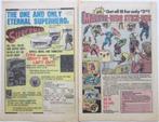 2 vintage VS reclames Marvel superhelden en Superman 70s, Ophalen of Verzenden, Gebruikt, Reclamebord