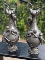 2 antieke tinnen sier vazen 41 cm hoog €390, Antiek en Kunst, Ophalen