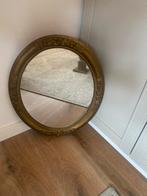 Antieke Gouden Spiegel, Huis en Inrichting, Woonaccessoires | Spiegels, Ophalen, Minder dan 50 cm, Gebruikt, Rond