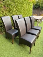 6 nette eetkamerstoelen, als nieuw!, Huis en Inrichting, Stoelen, Ophalen, Bruin, Leer, Zo goed als nieuw